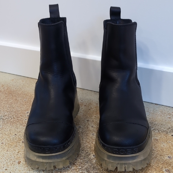 Marc Jacobs | The Stomper Black Ankle Platform Boots Chunky Clear Sole Size 9 - Picture 2 of 11